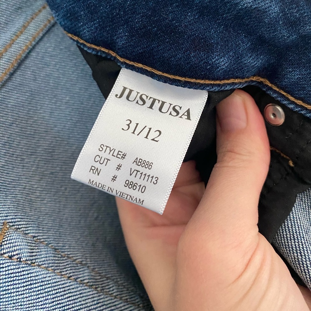 NWOT - Just USA Blue Flare Wide Leg Jeans with Stretch - Size 12 - Picture 7 of 9